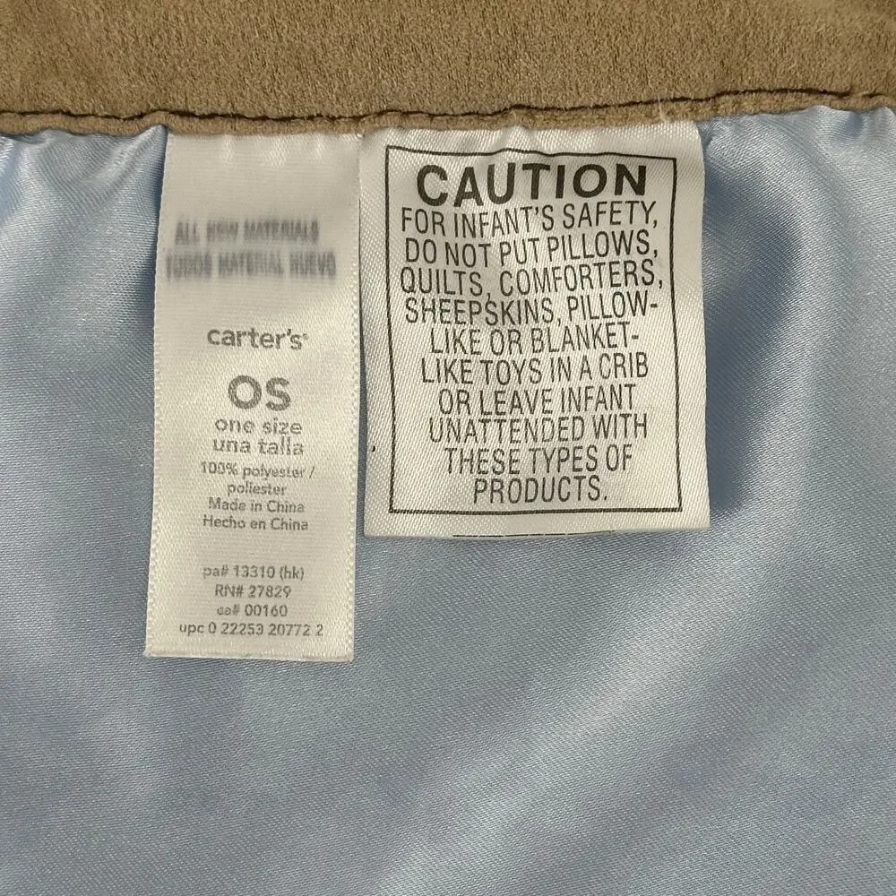 Carters Rattle Bear Lovey Security Blanket My First Teddy Satin Back